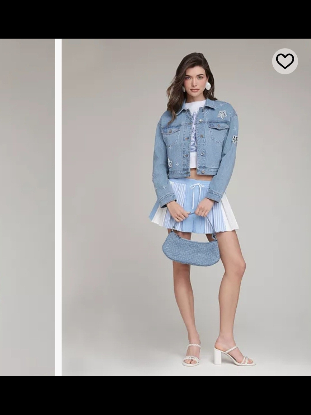 Avec Les Filles Embroidered Detail Collered Denim Jacket XS $138 - Picture 3 of 7
